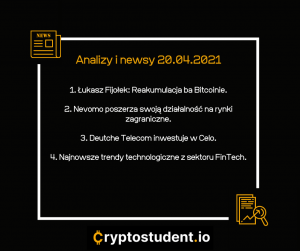 Podsumowanie dnia - wtorek 20.04.2021 | Cryptostudent.io - kryptowaluty, blockchain, szkolenie, kurs Bitcoina platforma e-learningowa CS 20.04