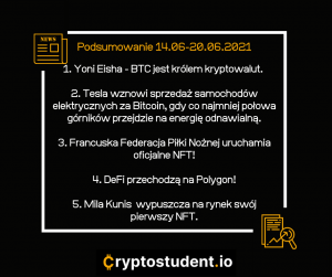 Tygodniowe podsumowanie najważniejszych informacji z platformy Cryptostudent.io | Cryptostudent.io - kryptowaluty, blockchain, szkolenie, kurs Bitcoina platforma e-learningowa 14 20 cs