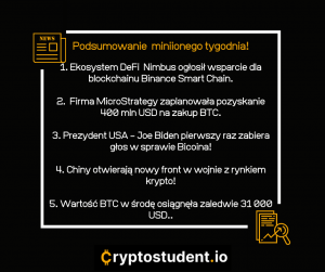 Tygodniowe najważniejsze informacje z Cryptostudent.io! | Cryptostudent.io - kryptowaluty, blockchain, szkolenie, kurs Bitcoina platforma e-learningowa css