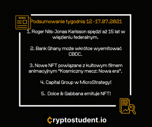 Telegram najważniejszych informacji minionego tygodnia! | Cryptostudent.io - kryptowaluty, blockchain, szkolenie, kurs Bitcoina platforma e-learningowa 12 17 CS
