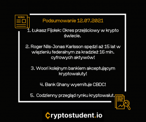 Analizy i newsy ze strony Cryptostudent.io - podsumowanie dnia. | Cryptostudent.io - kryptowaluty, blockchain, szkolenie, kurs Bitcoina platforma e-learningowa 12 cs