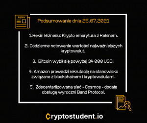Weekendowe podsumowanie dnia - newsy i analizy z Cryptostudent.io w niedzielę! | Cryptostudent.io - kryptowaluty, blockchain, szkolenie, kurs Bitcoina platforma e-learningowa 25 cs