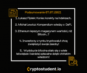 Analizy i newsy - podsumowanie z Cryptostudent.io - bądź na bieżąco! | Cryptostudent.io - kryptowaluty, blockchain, szkolenie, kurs Bitcoina platforma e-learningowa 7 cs