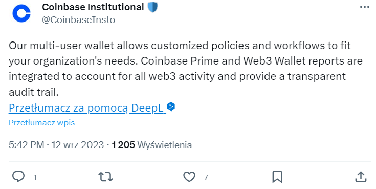 Coinbase wprowadza portfel Web3 dla klientów instytucjonalnych | Cryptostudent.io - kryptowaluty, blockchain, szkolenie, kurs Bitcoina platforma e-learningowa image 1