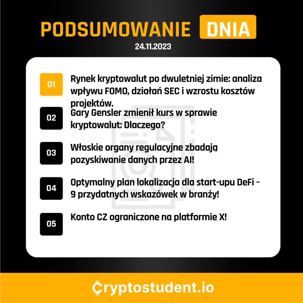 24.11 - kryptowalutowe podsumowanie dnia z Cryptostudent.io | Cryptostudent.io - kryptowaluty, blockchain, szkolenie, kurs Bitcoina platforma e-learningowa Formatka podsumowania 1080 x 1081 px 1080 x 1080 px 1080 x 1081 px 1080 x 1080 px 1 1